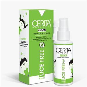 لوسین ضد شپش سریتا مدل لایس فری حجم 50 میلی لیتر Cerita Lotion Herbal non toxic 50ml 