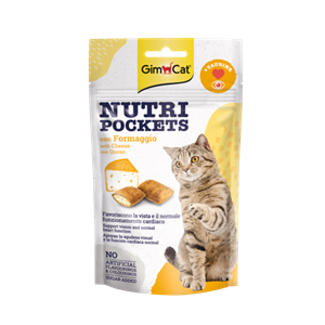 اسنک تشویقی نوتری گربه جیم کت با طعم پنیر GimCat Nutri Pockets Cheese وزن 60 گرم
