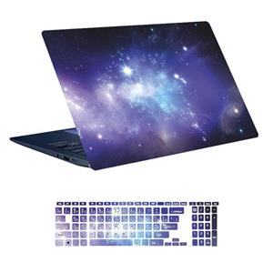 استیکر لپ تاپ توییجین و موییجین طرح Space کد 138 مناسب برای لپ تاپ 15.6 اینچ به همراه برچسب حروف فارسی کیبورد 
