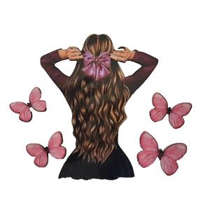 تاپر تزیین کیک به گز مدل دختر پاپیونی مجموعه 5 عددی