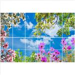 تایل سقفی آسمان مجازی طرح گلها و درختان کد ST 2479-24 سایز 60x60 سانتی متر مجموعه 24 عددی