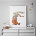 تابلو اتاق کودک سالی وود طرح بچه خرگوش بازیگوش کد T170213