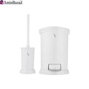 ست سطل زباله و فرچه سنی پلاستیک مدل ساتین