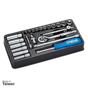 مجموعه 23 عددی سری و آچار بکس نووا مدل NTS 7302 Nova NTS 7302 Socket Set And Ratchet Wrench 23 PCS