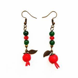 گوشواره زنانه طرح انار مدل یلدا 001