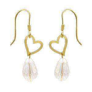 گوشواره طلا 18 عیار زنانه مانچو طرح قلب کد efgs015 