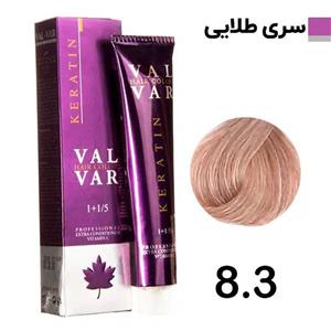 رنگ مو وال وار سری طلایی شماره 8.3 حجم 120 میلی لیتر رنگ بلوند طلایی روشن