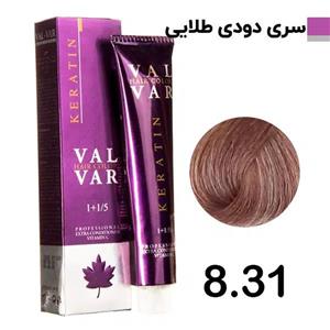 رنگ مو وال وار سری دودی طلایی شماره 8.31 حجم 120 میلی لیتر رنگ بلوند دودی طلایی روشن