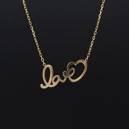 گردنبند طلا 18 عیار زنانه کاپانی مدل LOVE کد KN015