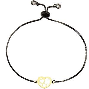 دستبند طلا 18 عیار زنانه کرابو طرح سه قلب مدل Kr1478 