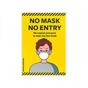 برچسب ایمنی ماسا دیزاین طرح NO MASK NO ENTRY مدل  CV003