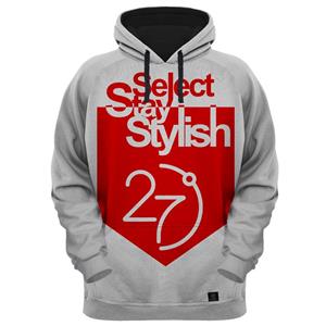 هودی مردانه 27 مدل SELECT STAY STYLISH کد ALP80 رنگ طوسی