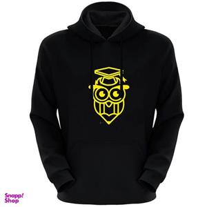 هودی زنانه مدل جغد E637 رنگ مشکی