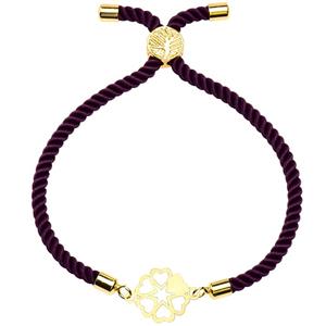 دستبند طلا 18 عیار زنانه کرابو طرح گل و قلب مدل Kr1596 