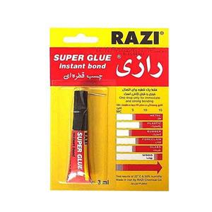 چسب قطره ای رازی مدل Super Glue حجم 3 میلی لیتر Razi Instant Bond Adhesive 3ml 