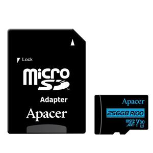 کارت حافظه microSDXC اپیسر مدل V30 A1 کلاس 10 استاندارد UHS-I U3 سرعت 100MBps ظرفیت 256 گیگابایت به همراه آداپتور SD