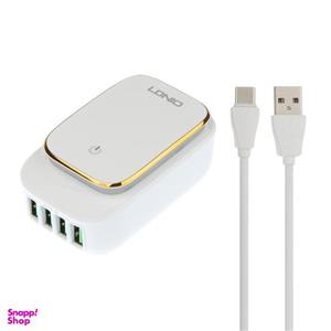 شارژر دیواری الدینیو مدل A4405 به همراه کابل تبدیل USB-C