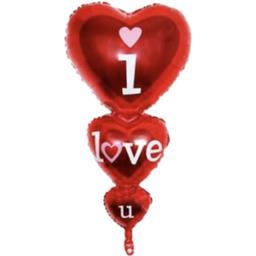 بادکنک فویلی طرح سه قلب کد 00551