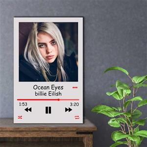 تابلو شاسی مدل موزیک آرت طرح بیلی ایلیش Billie Eilish Ocean Eyes کد MP3-2 