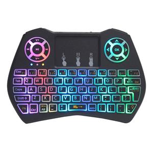 مینی کیبورد بی سیم همراه با تاچ پد مدل SUPER-RGB
