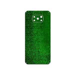 برچسب پوششی ماهوت مدل Green Holographic مناسب برای گوشی موبایل شیائومی Poco X3 NFC MAHOOT Cover Sticker for Xiaomi 