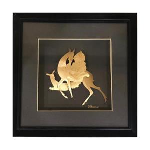 تابلو طلاکوب طرح آهو و بانو  کد 2323