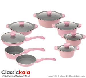 سرویس پخت ‌و پز 14 پارچه عروس مدل موج Aroos Moj Cookware Set Pcs 