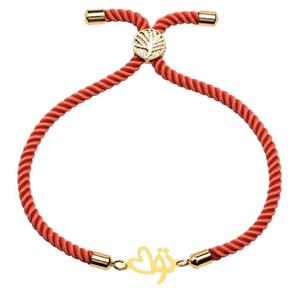 دستبند طلا 18 عیار زنانه کرابو طرح تو و قلب مدل kr101302