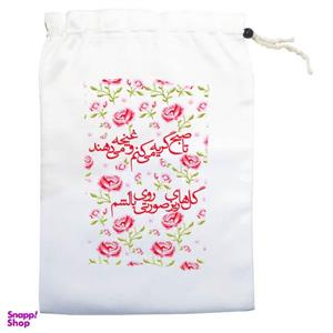 کیسه نان و سبزی مدل گل های صورتی کد 0041