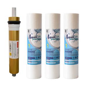 فیلتر دستگاه تصفیه کننده آب آکوا پیورست مدل PP-02 مجموعه 2 عددی به همراه فیلتر گلد تورای مدل ممبران کد 75G