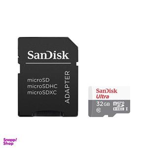 کارت حافظه microSDHC سن دیسک مدل Ultra کلاس 10 استاندارد UHS-I سرعت 100MBps ظرفیت 32 گیگابایت به  همراه  اداپتورSD
