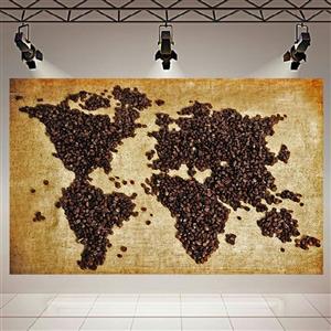 تابلو بوم طرح نقشه جهان مدل قهوه کد AR9910 
