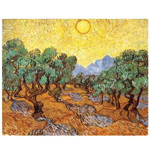 تابلو نقاشی طرح درختان زیتون ونگوگ کد 1052 