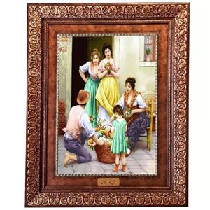 تابلو فرش ماشینی نقش نگار رضوی طرح گل فروش کد 959KP