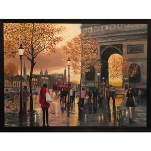 تابلو نقاشی رنگ روغن طرح میدان طاق پیروزی پاریس 