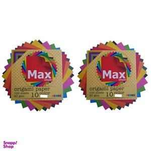 کاغذ اوریگامی مکس مدل رنگین کمان کد K1010 بسته 100 عددی مجموعه 2 عددی