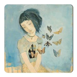 مگنت یخچال طرح بانو و پروانه ها کد wmg279