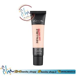کرم پودر سری Infaillible 24H Matte مدل Amber شماره 32 حجم 30 میلی‌ لیتر لورآل 