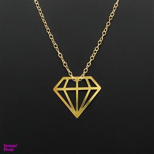 گردنبند طلا 18 عیار زنانه کاپانی طرح الماس کد KN023 