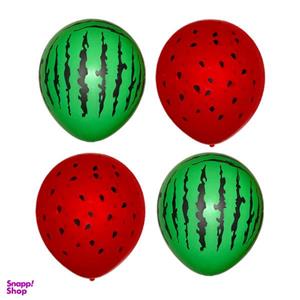 بادکنک سورتک طرح هندوانه شب یلدا مدل 099 مجموعه 4 عددی