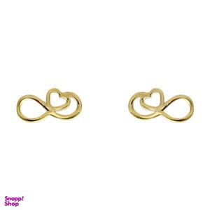 گوشواره طلا 18 عیار زنانه کاپانی طرح قلب و بی نهایت کد KE011 