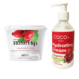 کرم مرطوب کننده بیول مدل Rose Hip حجم 250 میلی لیتر به همراه کرم آبرسان کوکولا پاریس مدل انار حجم ۲۵۰ میلی لیتر