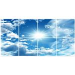 تایل سقفی طرح خورشید و ابر کد ST 7141-8 سایز 60x60 سانتی متر مجموعه 8عددی