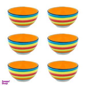 کاسه سرامیکی مدل آبگوشت خوری طرح رنگین کمان بسته ۶ عددی