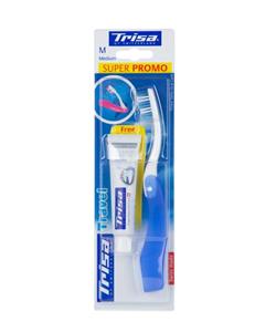 مسواک مسافرتی تریزا مدل Super Promo  + خمیر دندان تریزا  Travel Toothbrush