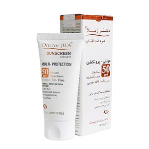 کرم ضد آفتاب بی رنگ مولتی-پروتکشن Spf50 دکتر ژیلا
