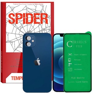 محافظ صفحه نمایش نانو اسپایدر مدل CER-01 مناسب برای گوشی موبایل اپل iPhone 12 به همراه محافظ لنز دوربین