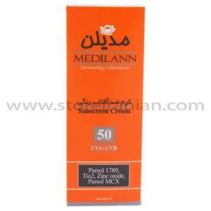 کرم ضد آفتاب رنگی SPF50 مناسب پوست خشک مدیلن 