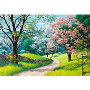 تابلو شاسی طرح نقاشی منظره بهار درخت جنگل مدل T1119
