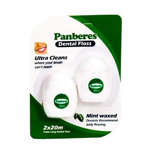 نخ دندان پنبه ریز مدل Mint Waxed بسته 2 عددی Panberes Mint Waxed Dental Floss 2pcs